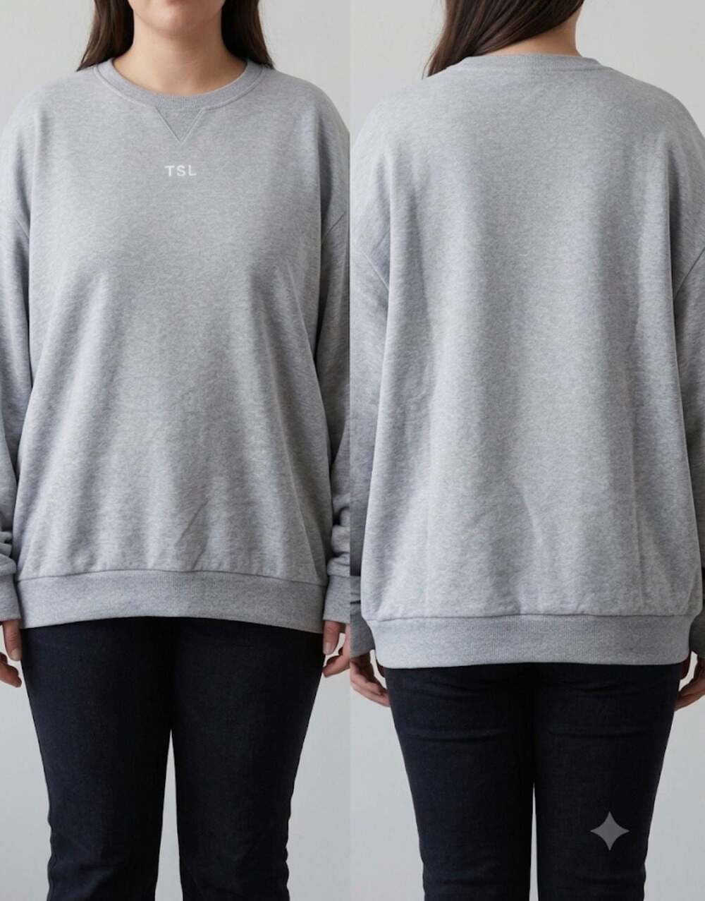 TSL (The Self Love) Collection HeatherGrey Embroidered Crewneck Sweatshirt Sz XL